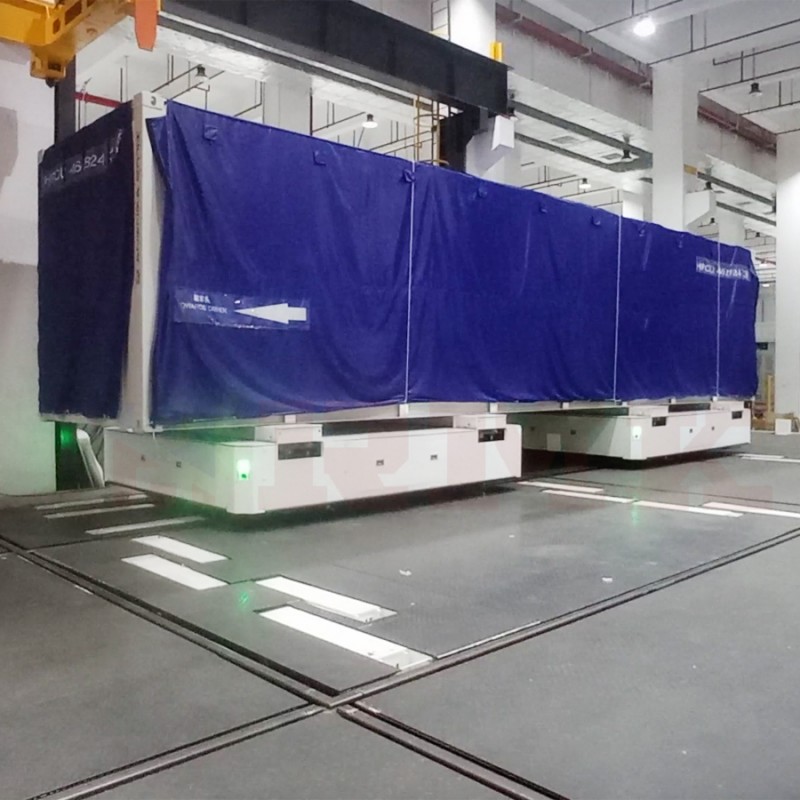 Transporte de contenedor 40 toneladas de dos autos de transferencia de riel vinculado